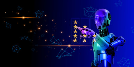 3D robotic with element futuristic digital icon processing  good choice for commander, business conceptの写真素材