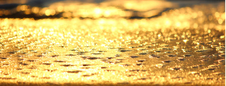 close up The morning sun impact the sandy beach creating abstract patterns nature backgroundの写真素材