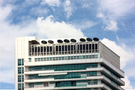 air circulation system in large buildingの写真素材