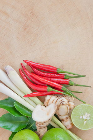 Ingredients for Thai\'s Cuisine Tom Yum or Spicy Lemongrass Soupの写真素材