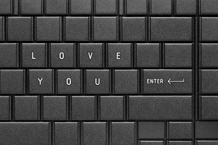 love you word and enter keypad on computer keyboard
の写真素材
