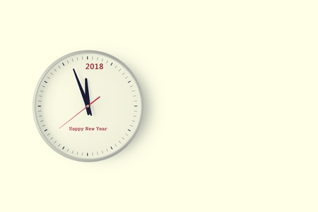 2018 countdown wall clock with space in soft yellow filter 