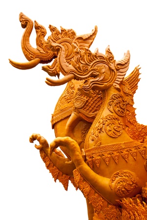 handsome the candle decorations to decorate tradition way Northeastern procession in Bangkokの写真素材