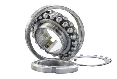 Bearing set, ball bearing size 62mm., isolated on white background.の写真素材
