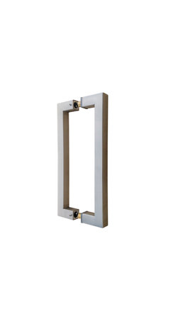 Aluminum door handles made from chrome or stainless steel, modern style design. Use it to turn on or off. For entering a room by holding, pulling, sliding, opening or closing the door.の写真素材