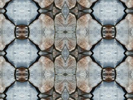 Stone wall background pattern. Old paving stones pattern.の写真素材