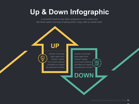Flat business presentation vector slide template with diagramのイラスト素材