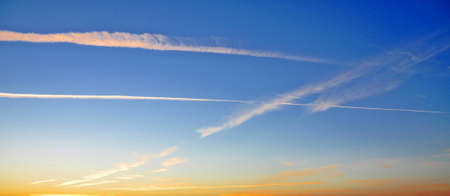crossed skyの写真素材