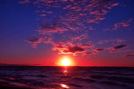 violet sunsetの写真素材