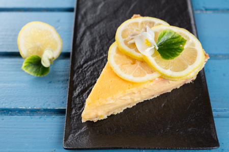 Piece of tasty lemon pie - Lemon Tartの写真素材