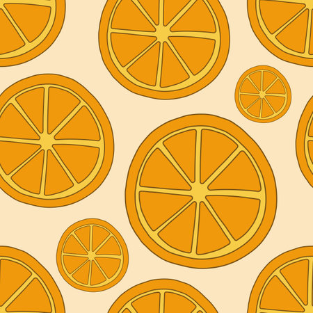 Tropical seamless pattern with oranges. Simple picのイラスト素材