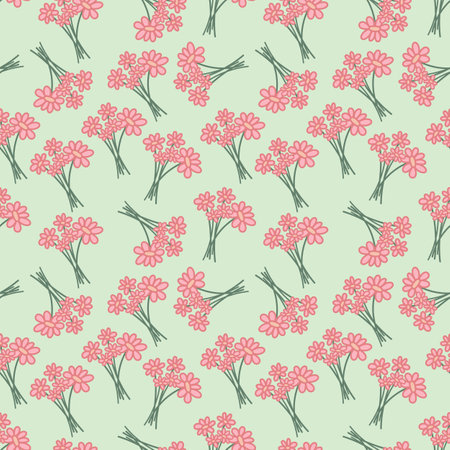 Garden flower, plants, botanical, seam less vectorのイラスト素材