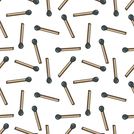 Seamless texture with matches on white backgroundのイラスト素材