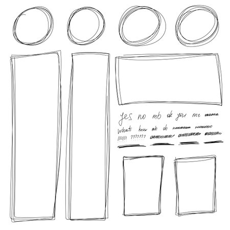 Doodle lines and curves vector. Set of doodleのイラスト素材