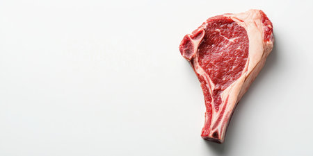 Carnivore diet concept with raw meat on white backgroundの素材