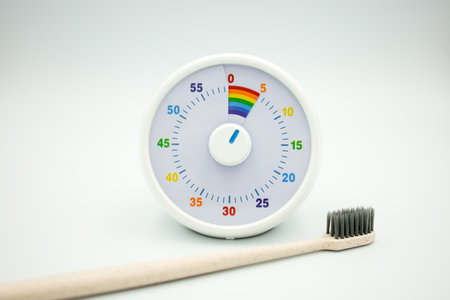 Colorful children timer and toothbrush for effective time management