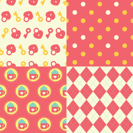 Set of Love Patternsのイラスト素材