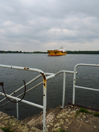 June 2018 - Antwerp, Belgium: Large parcel tanker from Stolt tankers calling on the port of Antwerpのeditorial素材