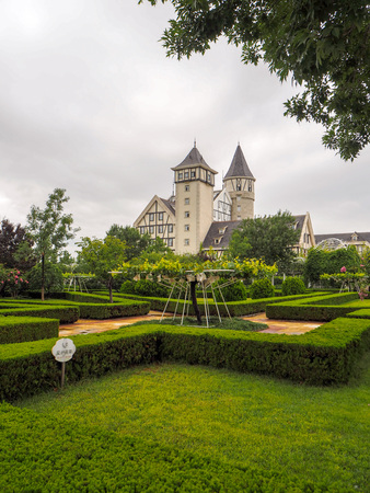 August 2018 - Yantai China: The castle and vineyards of the well known Chinese wine brand Changyu, the largest producer in China.のeditorial素材