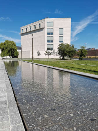 MECHELEN, BELGIUM - June 2020: The reconverted Tinel park witth the Predikheren monastery and the Kazerne Dossin museumのeditorial素材