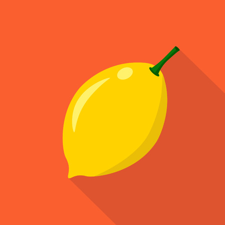 Lemon flat icon vector illustration fresh fruitsのイラスト素材