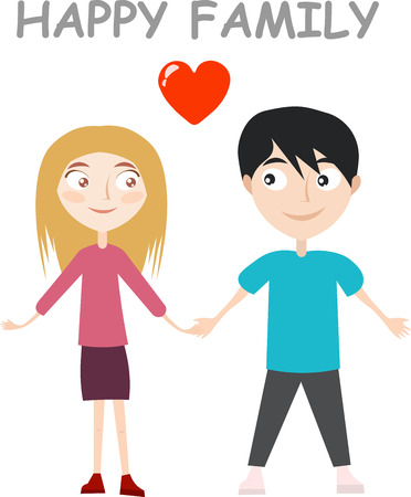 Just a Happy Family, happy Couple, happy Life.のイラスト素材