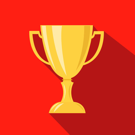 Cup hunting champion. Cartoon flat icon. Vector illustration. Hunting seasonのイラスト素材