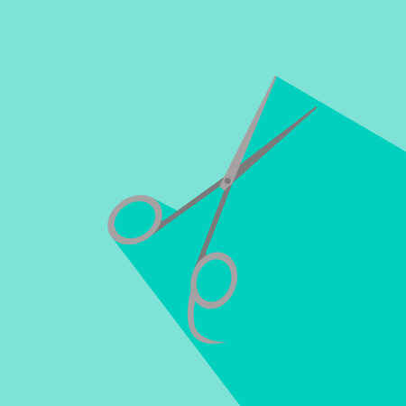 Vintage cartoon barber shop scissors vector illustrationのイラスト素材