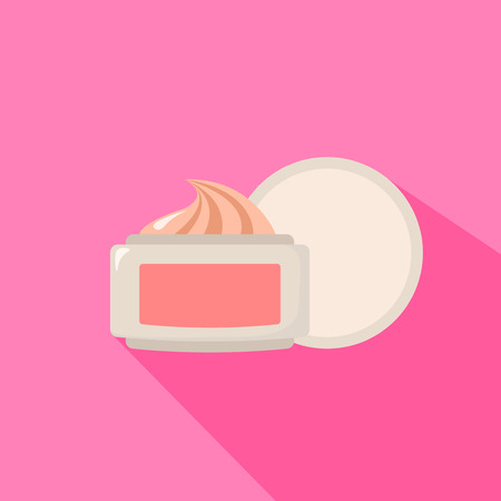 White jar of cosmetic face cream and cream for the body. Vector illustrationのイラスト素材