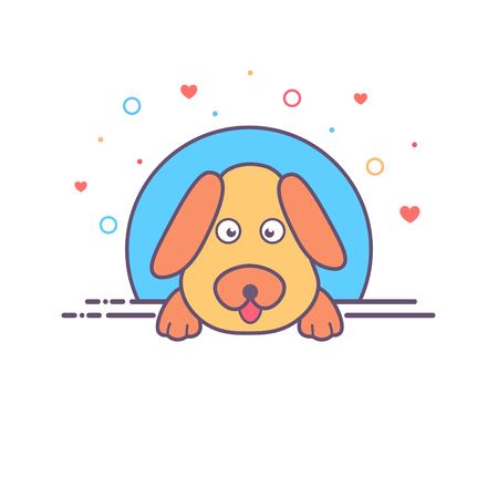 Picture Dog. Flat and cartoon style. Vector illustration. White background.のイラスト素材