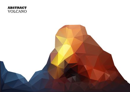 Volcano in low polygon style. Abstract background for design.Vector illustrationのイラスト素材