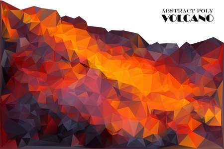Volcano in low polygon style. Abstract background for design.Vector illustrationのイラスト素材