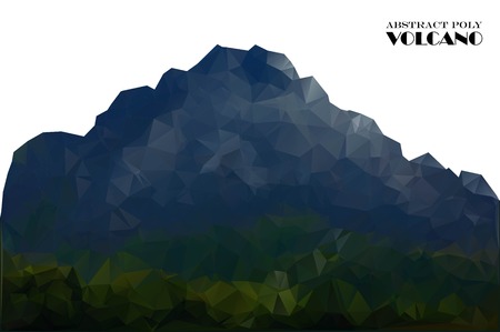 Volcano in low polygon style. Abstract background for design.Vector illustrationのイラスト素材