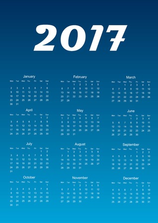 Calendar for 2017 year. Vector illustration. Abstract.のイラスト素材