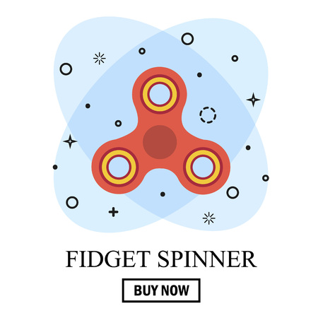 Buy Hand spinner toy in flat and cartoon style. White and abstract background. vector illustration.のイラスト素材