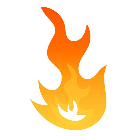 Small woods fire icon. Flat illustration of firecamp vector icon for web isolated on white background.のイラスト素材