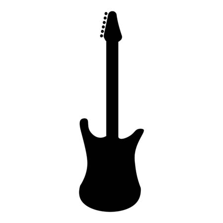 Vector set of string music instruments silhouettes. Electric guitars, acoustic guitars, classic guitar, bass guitar, banjo on white backgroundのイラスト素材