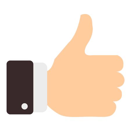 Business hand thumb up icon. Flat illustration of business hand thumb up vector icon for web designのイラスト素材