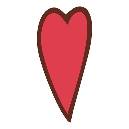 Red decoration heart icon. Hand drawn illustration of red decoration heart vector icon for web designのイラスト素材