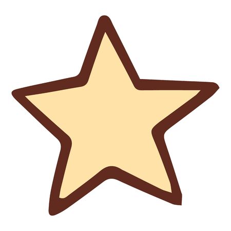 Sky golden star icon. Hand drawn illustration of sky golden star vector icon for web designのイラスト素材