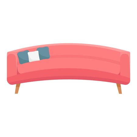 Red sofa icon. Cartoon of red sofa vector icon for web design isolated on white backgroundのイラスト素材