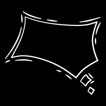 Comic angle cartoon speech bubble pop art icon, hand drawn and outline styleのイラスト素材