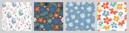 Floral seamless patterns. Vector design for paper, cover, fabric, interior decor and other users