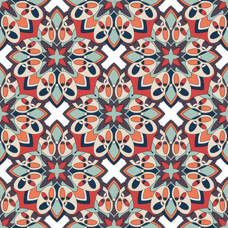 Tribal vector ornament. Seamless African pattern. Ethnic carpet with chevrons and triangles. Aztec...