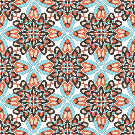 Tribal mandala pattern, outline hand drawn styleのイラスト素材