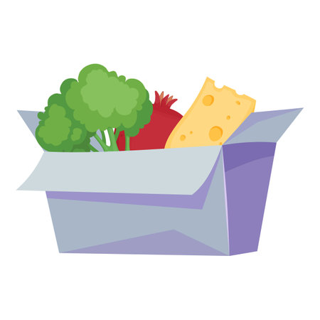 Food paper bag icon cartoon vector. Grocery supermarket buyのイラスト素材