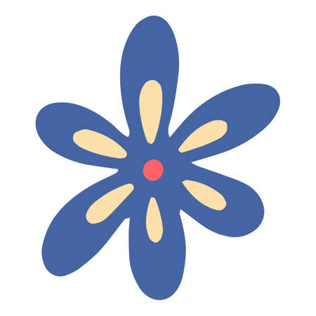 Doodle flower icon outline hand drawn vector. Floral spring plantのイラスト素材