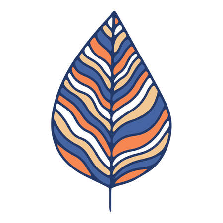 Doodle leaf icon outline hand drawn vector. Nature fall autumnのイラスト素材