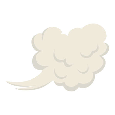 Cartoon dust cloud. Comic cloud shape, spray air smoke, fog road, explosion bomb, car gas, puff magic effect, steam wind silhouette, spooky fume smog, neat gam explode bubbles. Vector illustrationのイラスト素材