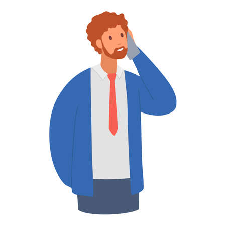 Human looking smartphone. People using mobile phone, person social media communication, smart man talk cellphone woman internet chat message telephone vector illustration. Human with mobile phoneのイラスト素材